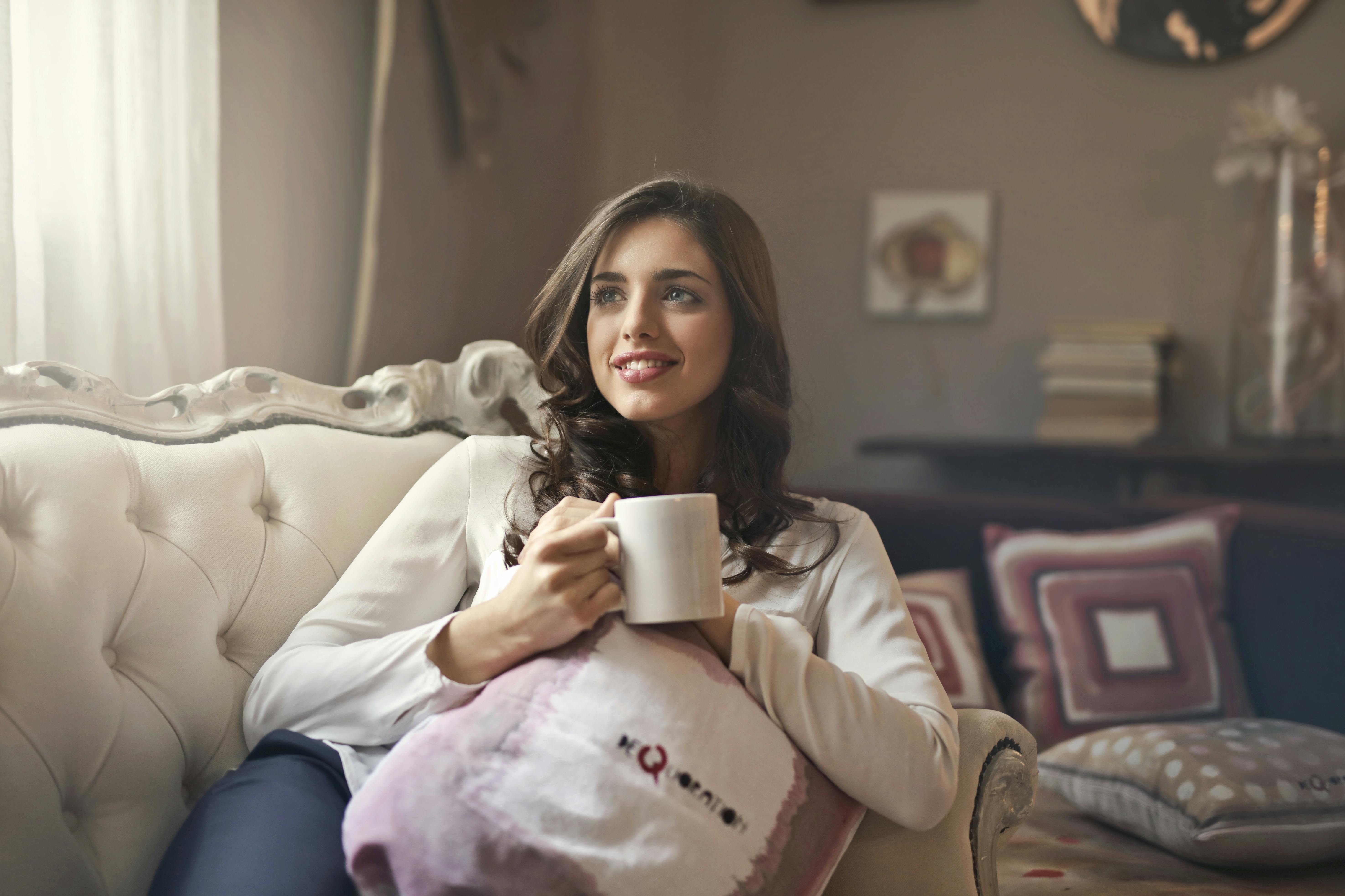 Woman relaxing with coffee